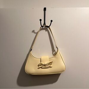 Kimchi Blue Cream Shoulder Bag Bow Detail Coquette Baguette Purse